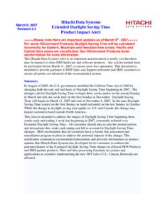 Uniform Time Act / Hitachi TrueCopy / Time zone / Computing / Daylight saving time in the United States / Daylight saving time / Hitachi Data Systems