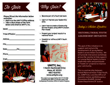 To Join Please fill out the information below and either »» Mail in to the UNITY Office address »» Take a clear photo of the form below and email to UNITY, Inc.