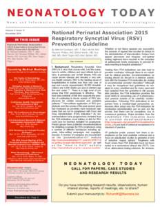 NEONATOLOGY TODAY News and  Information