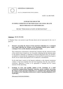 EUROPEAN COMMISSION HEALTH & CONSUMERS DIRECTORATE-GENERAL SANCO – Ares[removed]SUMMARY RECORD OF THE