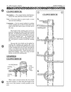 © 1999, Gerald L. Findley  ROPE WORKS + T CLOVE HITCH: