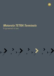 Motorola TETRA Terminals Engineered to last CORNERSTONES OF OUR SOLUTIONS  Partnership