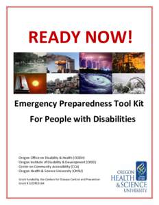 READY NOW!  Emergency Preparedness Tool Kit For People with Disabilities  Oregon Office on Disability & Health (OODH)