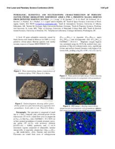 41st Lunar and Planetary Science Conferencepdf PETROLOGIC, ELEMENTAL AND MULTI-ISOTOPIC CHARACTERIZATION OF PERMAFIC OLIVINE-PHYRIC SHERGOTTITE NORTHWEST AFRICA 5789: A PRIMITIVE MAGMA DERIVED