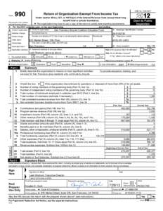 990  Form Under section 501(c), 527, or 4947(a)(1) of the Internal Revenue Code (except black lung benefit trust or private foundation)