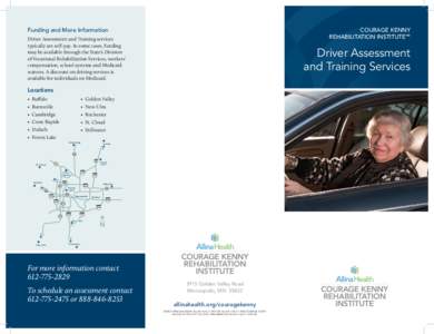 Funding and More Information  Courage Kenny Rehabilitation Institute™  Driver Assessment and Training services