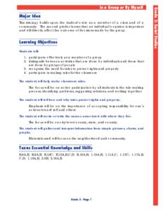 Major Idea This strategy builds upon the student’s role as a member of a class and of a community. The second grader learns that an individual’s opinion is important and will directly affect the outcome of decisions 