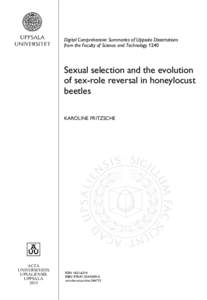 Digital Comprehensive Summaries of Uppsala Dissertations from the Faculty of Science and Technology 1240 Sexual selection and the evolution of sex-role reversal in honeylocust beetles