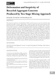 Surveying and Built Environment Vol 17(1), 7-14 June 2006 ISSNDeformation and Sorptivity of Recycled Aggregate Concrete Produced by Two Stage Mixing Approach Ka-hung Ng1, Chi-ming Tam2* and Vivian Wing-yan Ta