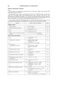 K6  ASTRONOMICAL CONSTANTS Selected Astronomical Constants Units: