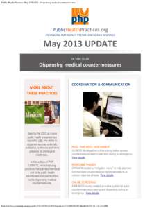 Public Health Practices May UPDATE - Dispensing medical countermeasures