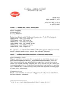 MATERIAL SAFETY DATA SHEET Utrecht Artists’ Oil Colors MSDS[removed]Date: February 22, 2012 Information: [removed]