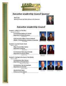 Executive Leadership Council Sponsor Mark Cate Special Assistant and Policy Advisor to the Governor Executive Leadership Council Summit 1: What’s in It for Me?