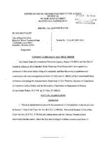 consent agreement, city of hannibal dba hannibal water treatment plant, caa[removed], hannibal, missouri, january 31, 2007