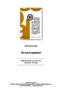 MICHAEL MANN  The end of capitalism? Análise Social, 209, xlviii (4.º), 2013 issn online 