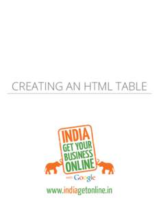 CREATING AN HTML TABLE  INETDYOIAUR G BUSINESS