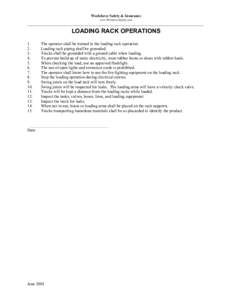 Workforce Safety & Insurance www.WorkforceSafety.com _____________________________________________________________________________________________  LOADING RACK OPERATIONS