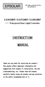 EPSOLAR  ☆ Utility model patent NO.： [removed]LS1024RP / LS1524RP / LS2024RP