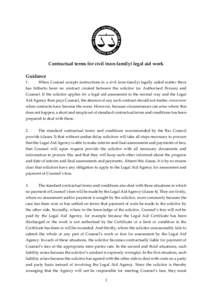 Contractual terms for civil (non-family) legal aid work Guidance 1. When Counsel accepts instructions in a civil (non-family) legally aided matter there