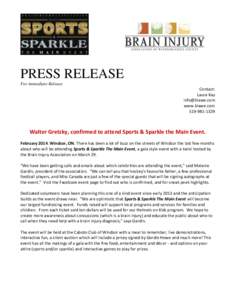 Metro Detroit / Windsor /  Ontario / Wayne Gretzky / Walter Gretzky / Brain injury / Windsor / Concussion / Cheerleading / National Hockey League / Neurotrauma / Detroit River