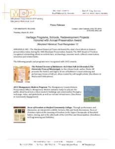 Historic preservation / Museology / Cultural studies / Brookeville /  Maryland / Baltimore / Humanities / Cultural history / Architectural history / Conservation-restoration / Cultural heritage