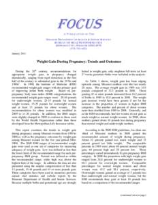 FOCUS A PUBLICATION OF THE MISSOURI DEPARTMENT OF HEALTH & SENIOR SERVICES BUREAU OF HEALTH INFORMATICS JEFFERSON CITY, MISSOURI[removed][removed]