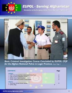 EUPOL - Serving Afghanistan Newsletter of the European Union Police Mission in Afghanistan 24th August[removed]