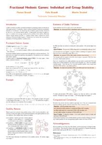 Fractional Hedonic Games: Individual and Group Stability Florian Brandl Felix Brandt  Martin Strobel