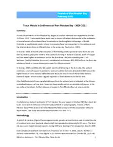 Trace Metals in Sediments of Port Mouton Bay (2009, 2010, 2011)