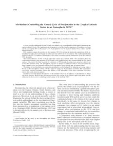 Atmospheric dynamics / Physical oceanography / Atlantic Ocean / Monsoon / Winds / Intertropical Convergence Zone / Rain / Global climate model / Precipitation / Atmospheric sciences / Meteorology / Tropical meteorology