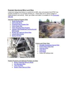 Example Abandoned Mine Land Sites