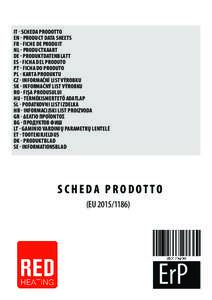 IT - SCHEDA PRODOTTO EN - PRODUCT DATA SHEETS FR - FICHE DE PRODUIT NL - PRODUCTKAART DE - PRODUKTDATENBLATT ES - FICHA DEL PRODUTO