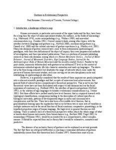 Gestures in Evolutionary Perspective Paul Bouissac (University of Toronto, Victoria College) 1. Introduction: a landscape without a map