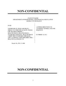 Anthem objections to AG 2nd req [NON CONF]