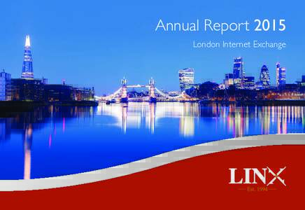 Annual Report 2015 London Internet Exchange To commemorate the foundation of LINX in 1994, Telehouse commissioned a competition for students at the Slade School of Fine Art. The brief was to create a piece of art which 