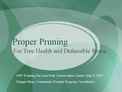 Proper Pruning For Tree Health and Defensible Space