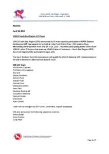 Microsoft Word - U15 Team Release.docx