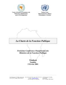 Centre Africain de Formation et de Recherche Administrative pour le Développement Nations Unies Département des Affaires