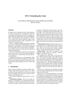 HVX: Virtualizing the Cloud