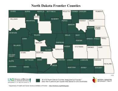 North Dakota Frontier Counties DIVIDE RENVILLE  BURKE