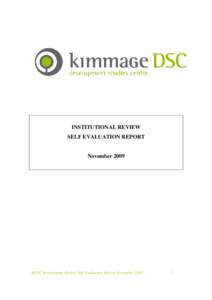 KDSC Institutional Review SER 2009 16th Nov 09 Final