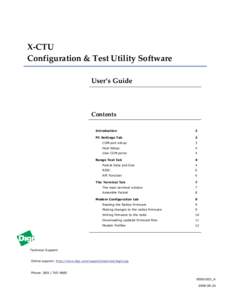 X-CTU Configuration & Test Utility Software User’s Guide Contents Introduction