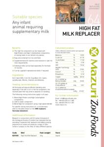 MILK REPLACERS DATASHEET 64