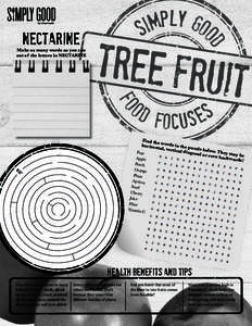 Make as many words as you can out of the letters in NECTARINE TREE FRUIT D