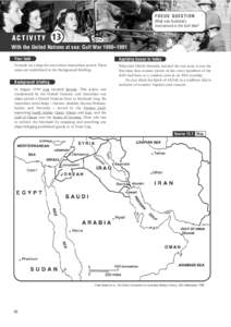 FOCUS QUESTION What was Australia’s involvement in the Gulf War? ACTIVITY