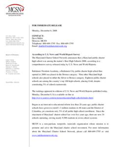 Microsoft Word - Press Release besthighschools2008.doc