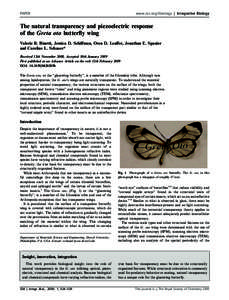 PAPER  www.rsc.org/ibiology | Integrative Biology The natural transparency and piezoelectric response of the Greta oto butterﬂy wing