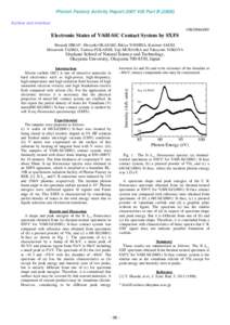 Photon Factory Activity Report 2007 #25 Part BSurface and Interface 19B/2006G009  Electronic States of V/6H-SiC Contact System by SXFS