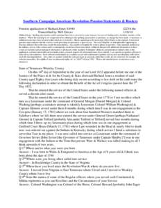 Southern Campaign American Revolution Pension Statements & Rosters Pension application of Richard Jones S4444 Transcribed by Will Graves f22VA the[removed]