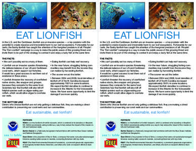 Karen Doody  James Morris/NOAA EAT LIONFISH �
